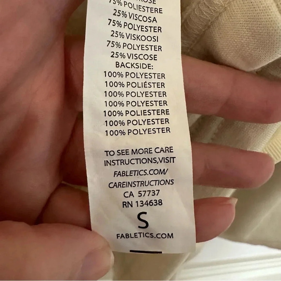 Fabletics Sage Coat in Oatmeal Women’s Long Sleeve Fleece Shawl Collar Sz S GUC - Picture 6 of 10
